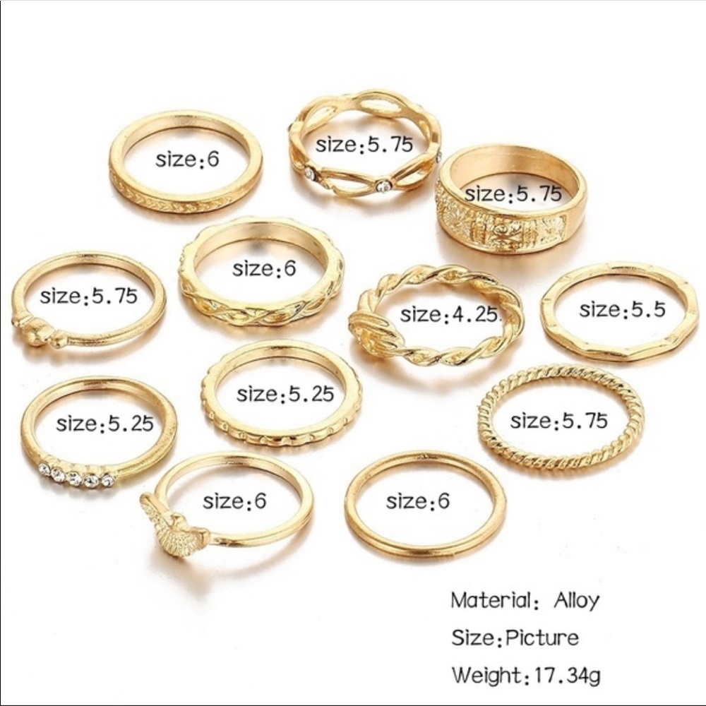 12 piece gold ring set! 💍 💛💛💛 - Picture 2 of 6